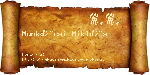 Munkácsi Miklós névjegykártya